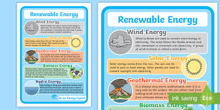 Renewable energy, in the most basic terms, is precisely what it sounds like. Renewable Energy Poster Teacher Made