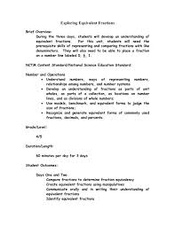 Exploring Equivalent Fractions Lesson Plan Fraction Lesson Plans Fraction Lessons Equivalent Fractions