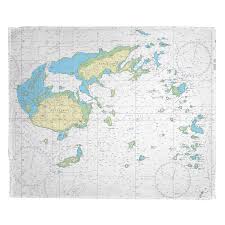 Fiji Islands South Pacific Nautical Chart Blanket