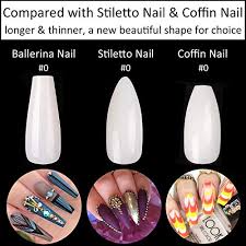 Unsure of your nail sizes? Coffin Nails Long Fake Nails Clear Acrylic Nails Coffin Shaped Ballerina Nails Tips Btartbox 500pcs Full