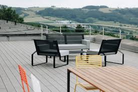 Conseils pour choisir un salon de jardin. Salon De Jardin Table Rectangulaire Cora Banc Bistrot Et 4 Chaises Tina Metal Acier De Couleur Et Bois Massif Seanroyale