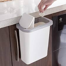 Capacity for recycled items or trash. Ieek 2 Pack Small Trash Can With Lid Hanging Waste Bin For Kitchen Cabinet Door Plastic Slim Wastebasket Under Kitchen Sink 6l 1 6gallon Garbage Can White Amazon Com Industrial Scientific