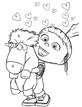Agnes happy with her unicorn. Minions Coloring Pages To Print Topcoloringpages Net