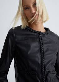 Giubbotto Ecopelle Donna Liu Jo Liu Jo Giacca Cipria Liu Jo Giacchino  Similpelle Giacca Pelle Nera