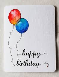 Aquarel Ballonnen Verjaardagskaart Geburtstagskarte Handgemachte Geburtstagskarten Karte Basteln Geburtstag