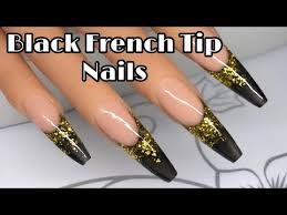 Black French Tip With Gold Glitter Nails Beginner Friendly Nails Acrylic Nail Tutorial Youtube 45 cool black french tip nail art designs for trendy girls. black french tip with gold glitter nails beginner friendly nails acrylic nail tutorial