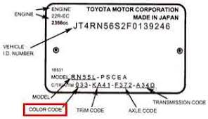 How To Find Toyota Color Code