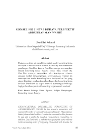 Bangunan dan kemudahan bangunan adalah bengkel. Pdf Konseling Lintas Budaya Perspektif Abdurrahman Wahid