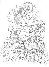 Awesome black outline japanese dragon tattoo design. Japanese Hannya Tattoo Flash Google Search Dragon Tattoo Outline Japanese Tattoo Art Tattoo Designs