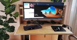 How to build costum desk bulid your own cool ultimate pc desk from scratch. Full Computer Workstation In Desk With Small Footprint Diy