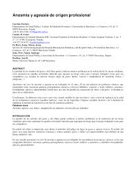 Si no puede oler el aroma de los alimentos, es probable que tenga problemas para degustar la comida. Pdf Anosmia Y Ageusia De Origen Profesional
