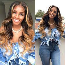 Part and style like your own hair. Wave Human Hair Lace Front Wigs Ombre Wig 3 Tones Color 1b 4 27 Natural Hair Wigs For Black Women Human Hair Pre Plucked Lace Front Wigs Human Hair With Baby Hair 20 Inch
