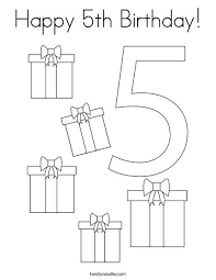 Birthday Card Happy 5th Birthday Coloring Pages Happy 5th Birthday Coloring Page Twisty Noodle In 2020 Happy 5th Birthday Birthday Coloring Pages Coloring Pages