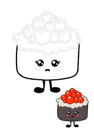 Kawaii Sushi Coloring Sheet With Sample Coloring Pages Free Printable Coloring Free Printable Coloring Sheets