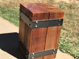 Industrial Nightstand End Table Beam End Table Steel And Etsy Rustic End Tables Wood End Tables End Tables