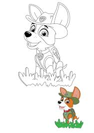 Paw Patrol Tracker Coloring Sheet With A Preview In 2020 Paw Patrol Tracker Paw Patrol Coloring Pages Paw Patrol Coloring