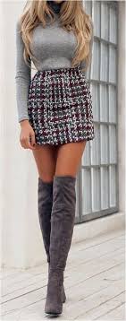 Shop the most popular styles today! Grey Skirt And Knee High Boots Image 6311164 On Favim Com