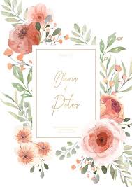 Wedding Invitation With Watercolor Flowers Ready To Print Free Vector Free Watercolor Flowers Watercolor Flowers Watercolor Flower Invitation