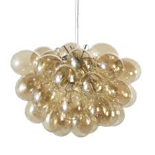 Suspension Multi Globes En Verre Ambre Et Metal Dore D49 En 2020 Globe En Verre Maison Du Monde Pendant Light