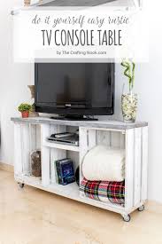 Diy Easy Rustic Tv Console Table The Crafting Nook Diy Furniture Easy Rustic Tv Console Tv Console Table