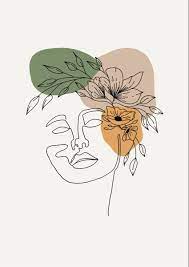 Flowers In My Hair Illustration Painting Art Projects Line Art Drawings Abstract Face Art