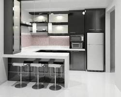 Gambar Dapur minimalis modern dengan dark cabinets