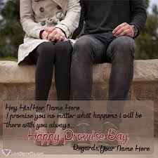 Wish your friends with wonderful happy marriage anniversary greetings a wedding anniversary is a very special day for couples; Happy Promise Day Couple Quotes With Name Editor