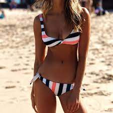 Item Type Bikinis Set Gender Women Pattern Type Striped Support Type Wire Free Material Striped Bikini Sets Striped Bathing Suit Bikini Swimsuits