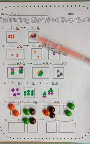 Terms in this set (16). Balancing Chemical Equations Using Skittles The Kiddos Love Getting To Use Candy And The Hands On Pr Teaching Chemistry Chemistry Classroom Chemical Equation