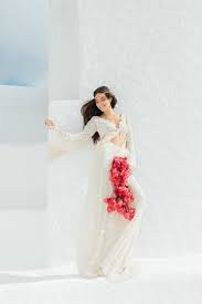 Bougainvillea Inspired Editorial Grecian Wedding Modern Bride Dress Greek Islands Wedding