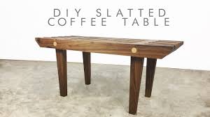 Today On Modern Builds I Ll Be Making A Mid Century Inspired Slatted Coffee Ta Mid Century Coffee Table Mid Century Modern Coffee Table Modern Coffee Tables