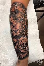Rose tattoos have been a popular choice for people for many decades. Tiger And Rose Tattoo For Men By Brian Gonzales Usa Rose Tattoos For Men Rose Tattoos For Women Forearm Tattoo Women