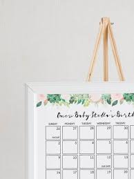 Baby Due Date Calendar Game Guess Baby Birthday Calendar Template Succulent Baby Shower Game Birthday Predictions Printable Gn3 With Images Guess Baby Birthday Guess Baby Birthday Calendar Baby Birthday Calendar