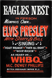 Elvis Presley 1954 Eagles Nest Original Hand Painted Concert Poster Memphis Tn Elvis Elvis Presley Concert Posters
