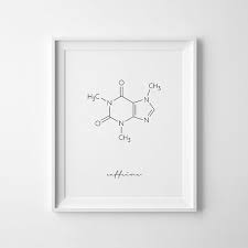 Caffeine Molecule Coffee Print Coffee Prints Chemistry Art Chemistry Poster Caffeine Print Science Poste Chemistry Posters Coffee Print Caffeine Molecule