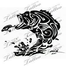 Move your mouse over image or click to enlarge. Marketplace Tattoo Tribal Bass With Lure 1945 Createmytattoo Com Tribal Animal Tattoos Tribal Tattoos Custom Tattoo Design