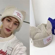 KPOP Stray Kids Felix Cat Ear Knitted Wool Beanie Skull Cap Hat for Men and  Women from Dhgate Beanie/Skull Caps