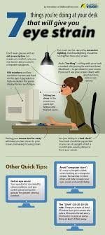 7 Things To Avoid Doing At Your Desk To Prevent Eye Strain Repined By Lighthousecentralflorida Org Eye Strain Strained Eyes Eye Facts