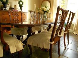 White Fabric Dining Room Chair Seat Cover With Decorative Skirt And Piping Tie Fabric Dining Room Chairs Dining Room Chair Slipcovers Dining Room Chair Covers