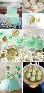 Mint Ang Gold Party Ideas Gold Party Mint Party Gold Baby Showers