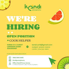 Pembuatan cv yang paling umum untuk melamar contoh cv fresh graduate tanpa pengalaman kerja untuk sma, smk, sarjana. Lowongan Kerja Cook Helper Kendi Press Juicery Healthy Kitchen Di Solo Info Loker Solo