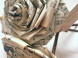 It is pretty darned easy to make a flower. Amazon Com Old Music Notes Paper Rose Bouquet Vintage Home Decor Artificial Flora Flowers Gift For Her Him Music Lover Musician Wedding Paper Flower Bouquets Handmade Bunch Of 5 6 Handmade Products