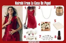 Alba flores as nairobi (image: Money Heist La Casa De Papel Nairobi Outfits Red Slip Dress Halloween Costume Outfits Outfits