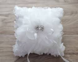 Wedding Ring Pillow Ring Cushion With White Mesh Flower Ring Etsy Ring Pillow Wedding Custom Ring Pillow Flower Wedding Ring