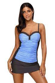Women Sweetheart Style Color Block Tankini Swimsuit With Swim Skirt 2 Piece Set Tankini Swimsuits For Women Tankini Swimsuits Color Block Tankini
