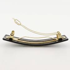 Timeless Chanel Coco Mark Barrette in Black with Rhinestones Plastic  ref.1446854