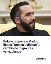 Nayib Bukele le propone en X a Nicolás Maduro un acuerdo para repatriar  migrantes venezolanos a cambio de liberar “presos políticos”. Más en el  link 👇