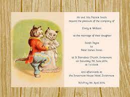 Diy Printable A5 Vintage Cats Wedding Party Invitation Template Instant Download Microsoft Wo Cat Wedding Vintage Invitations Handmade Wedding Stationery