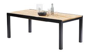 grande table de jardin en teck et alu noir avec rallonge 8 12 places