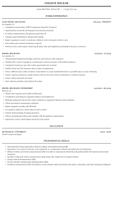 Diesel Mechanic Resume Sample Mintresume